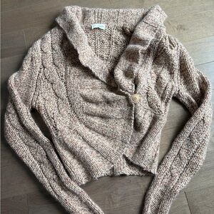 Subtle Luxury Cable Knit Wool Cardigan - size S Soft